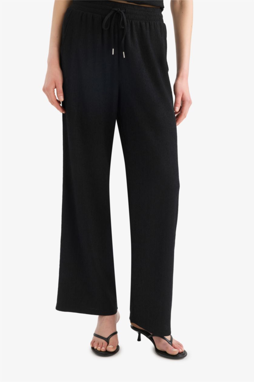 WOMAN Black Straight Fit Trousers