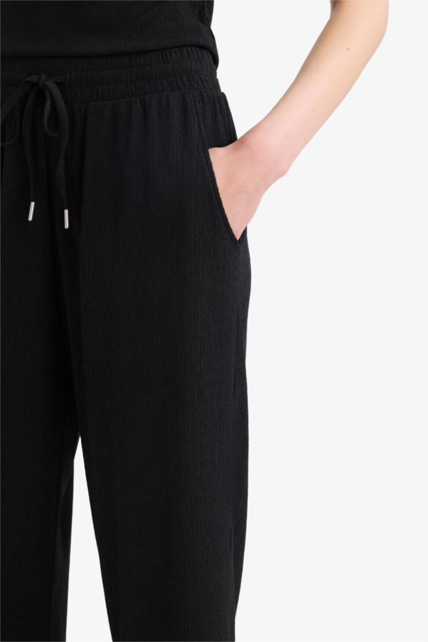 WOMAN Black Straight Fit Trousers