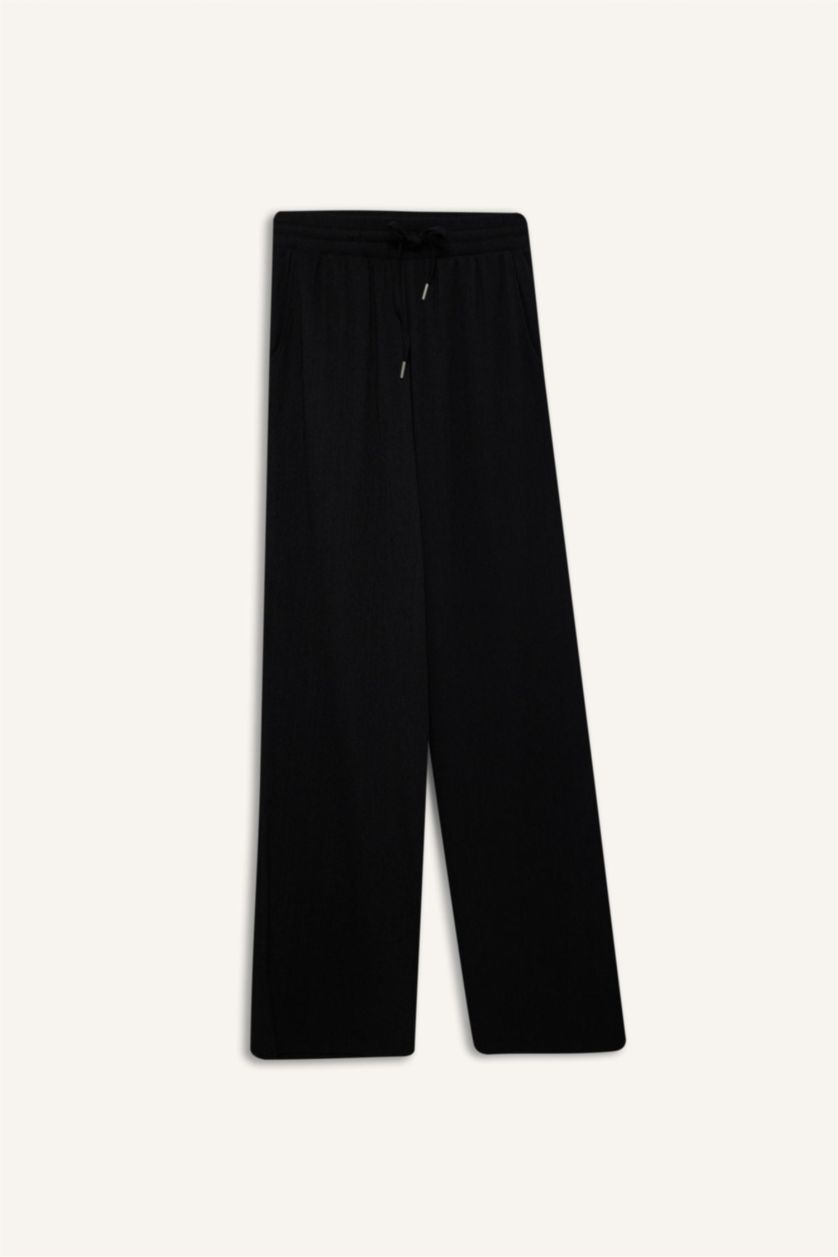 WOMAN Black Straight Fit Trousers