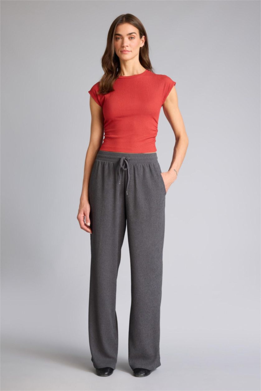 WOMAN Anthracite Straight Fit Trousers