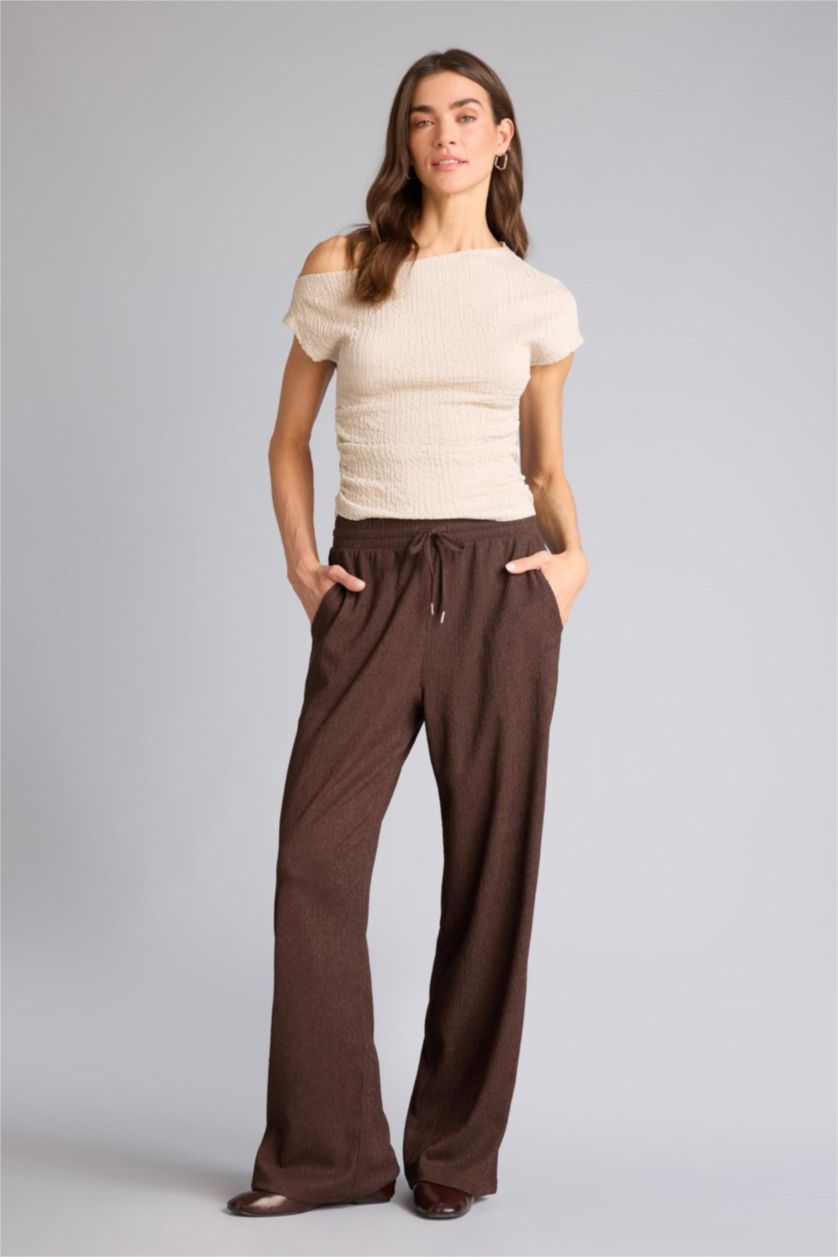 WOMAN Brown Straight Fit Trousers