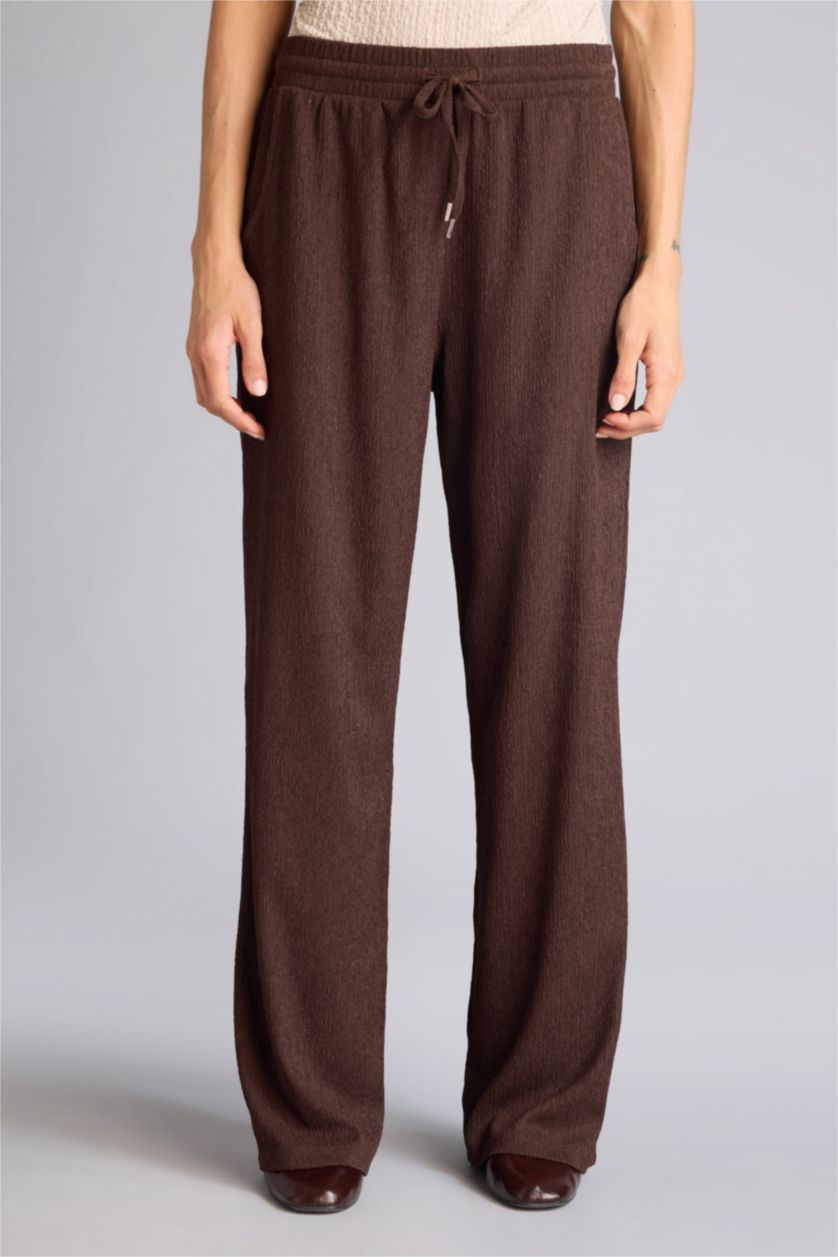 WOMAN Brown Straight Fit Trousers