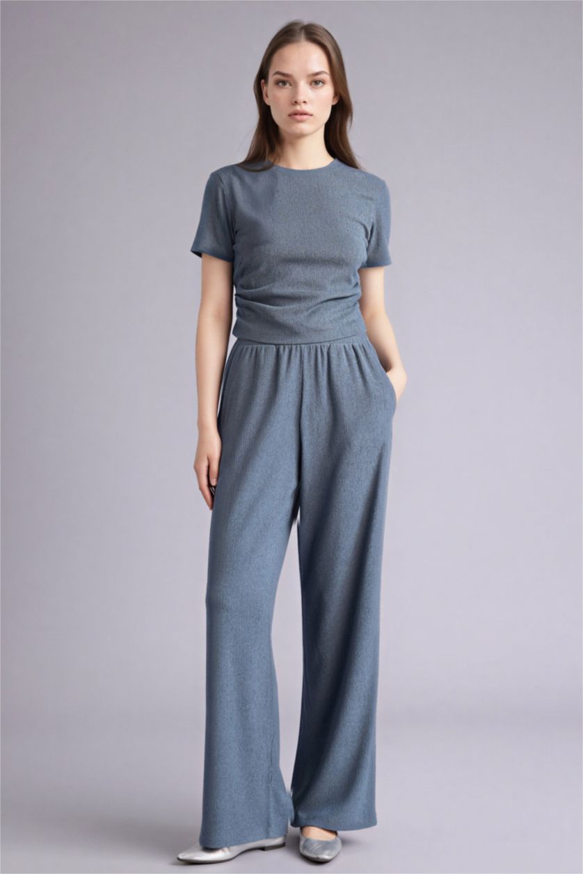 WOMAN Light Indigo Straight Fit Trousers