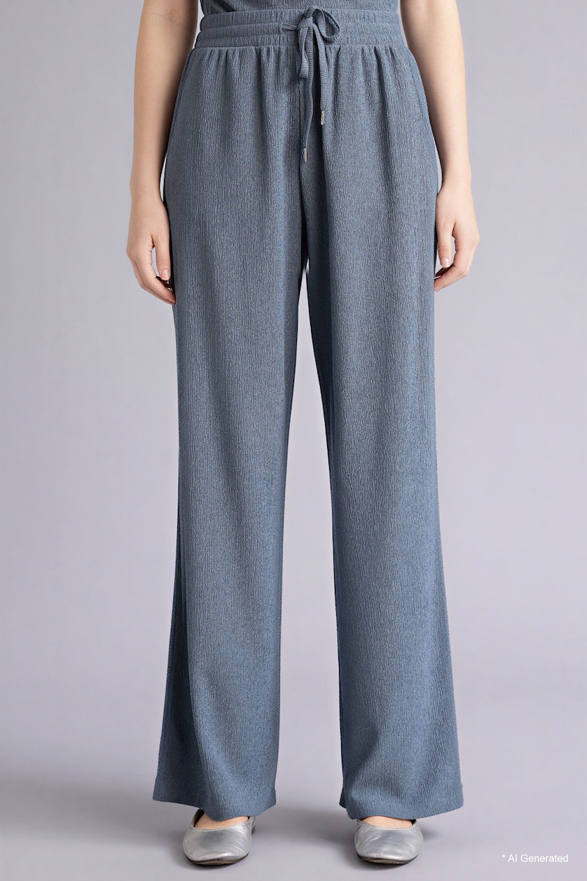 WOMAN Light Indigo Straight Fit Trousers