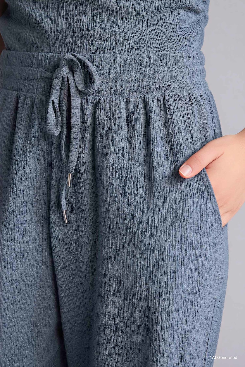 WOMAN Light Indigo Straight Fit Trousers