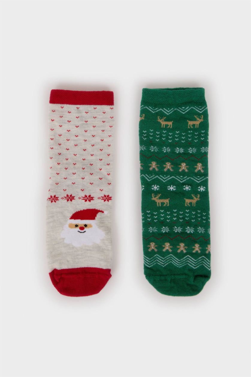 Baby Boy Karma Baby Boy Christmas Themed Seamless 2 Piece Cotton Long Socks
