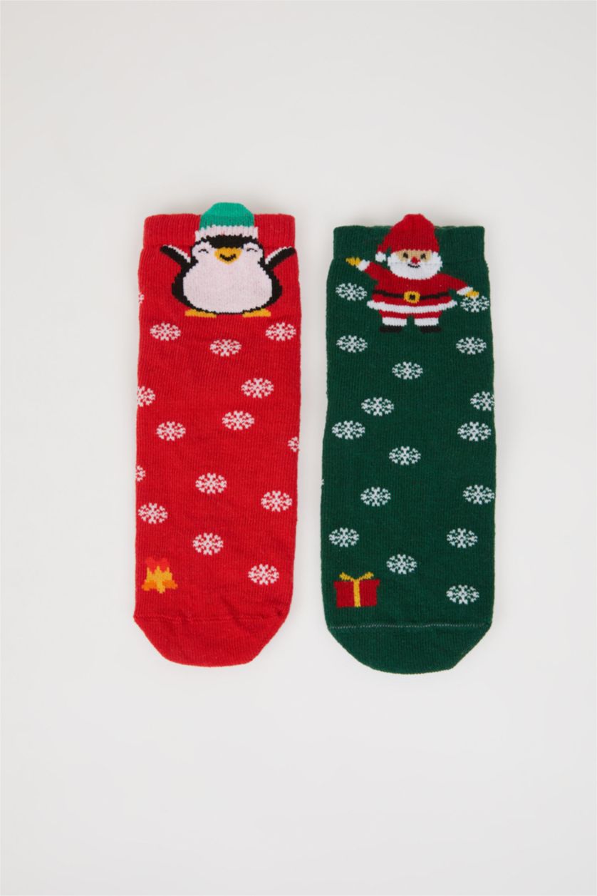 Baby Girls Karma Baby Girl Christmas Themed Seamless 2 Piece Cotton Long Socks