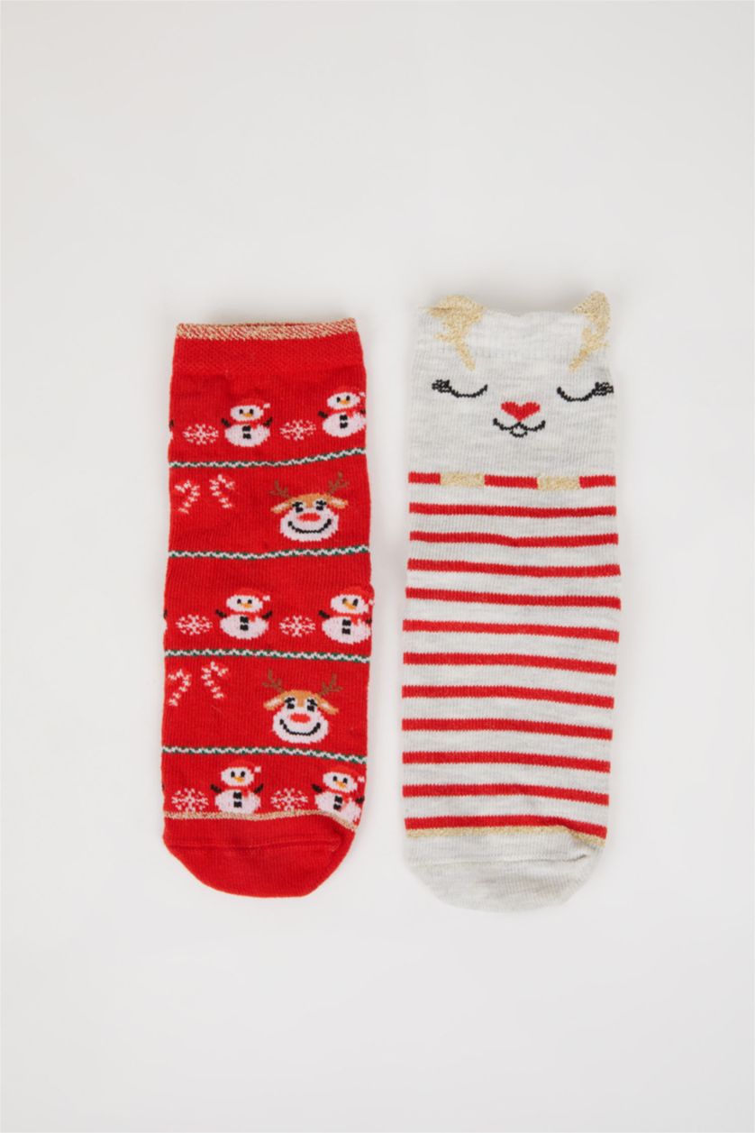 Baby Girl Karma Baby Girl Christmas Themed Seamless 2 Piece Cotton Long Socks