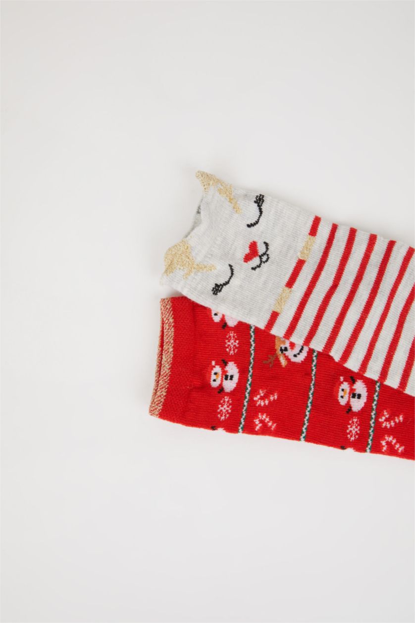 Baby Girl Karma Baby Girl Christmas Themed Seamless 2 Piece Cotton Long Socks