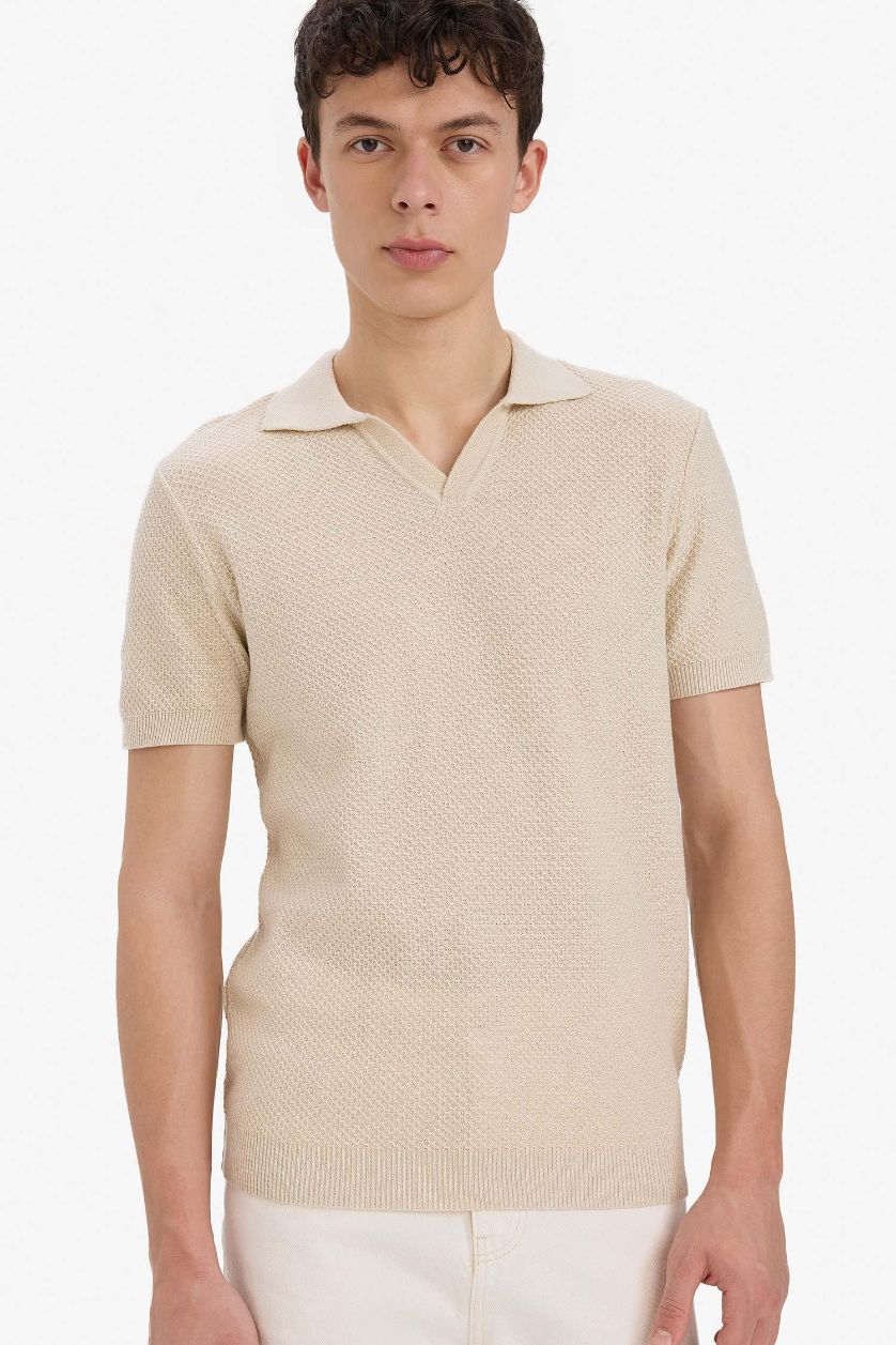 رجال بيج تيشيرت بولو نص كم قصة عادية برقبة بولو
