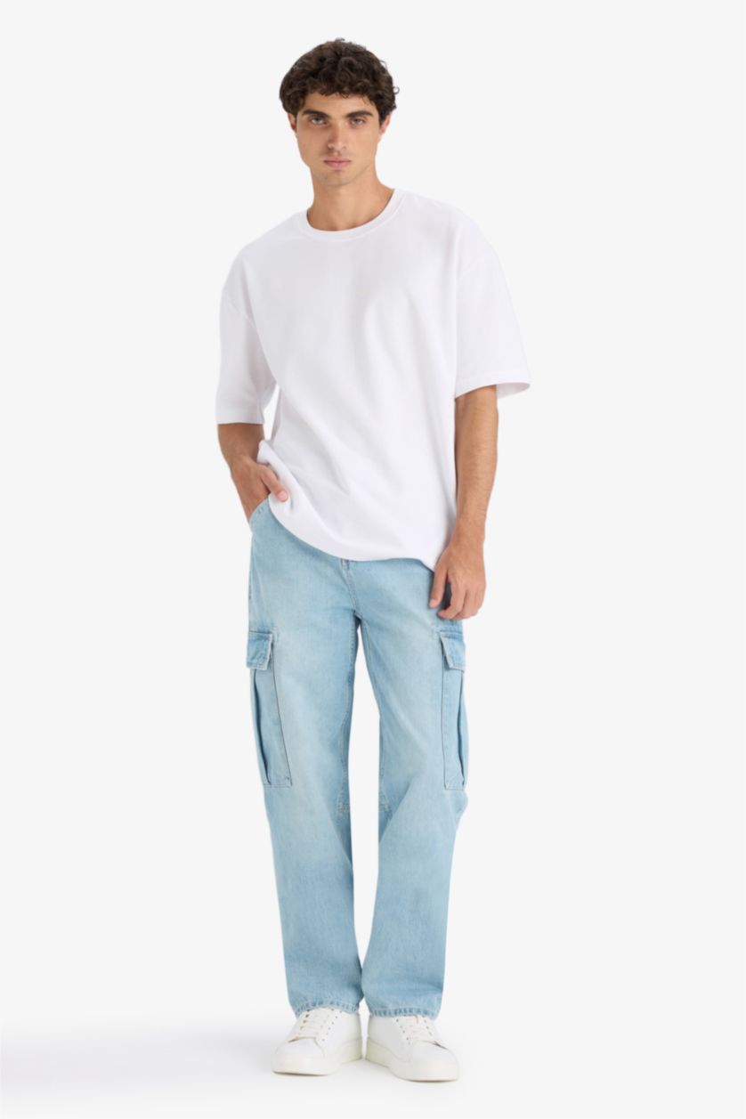 MAN Light Blue Relax Fit Regular Hem Jeans