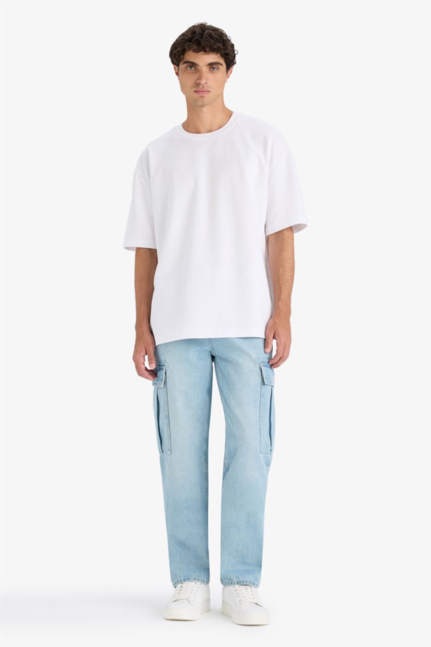 MAN Light Blue Relax Fit Regular Hem Jeans