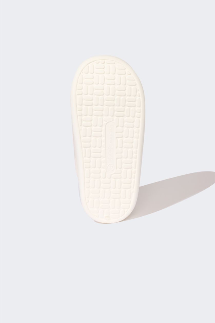 نساء أبيض شبشب بيت نسائي بكعب مسطح