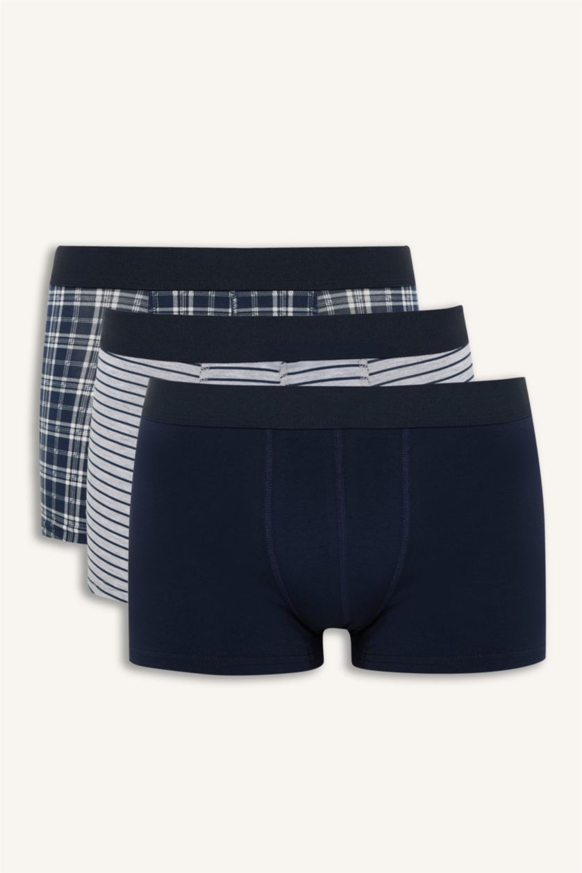 Erkek Lacivert Regular Fıt 3'lü Boxer