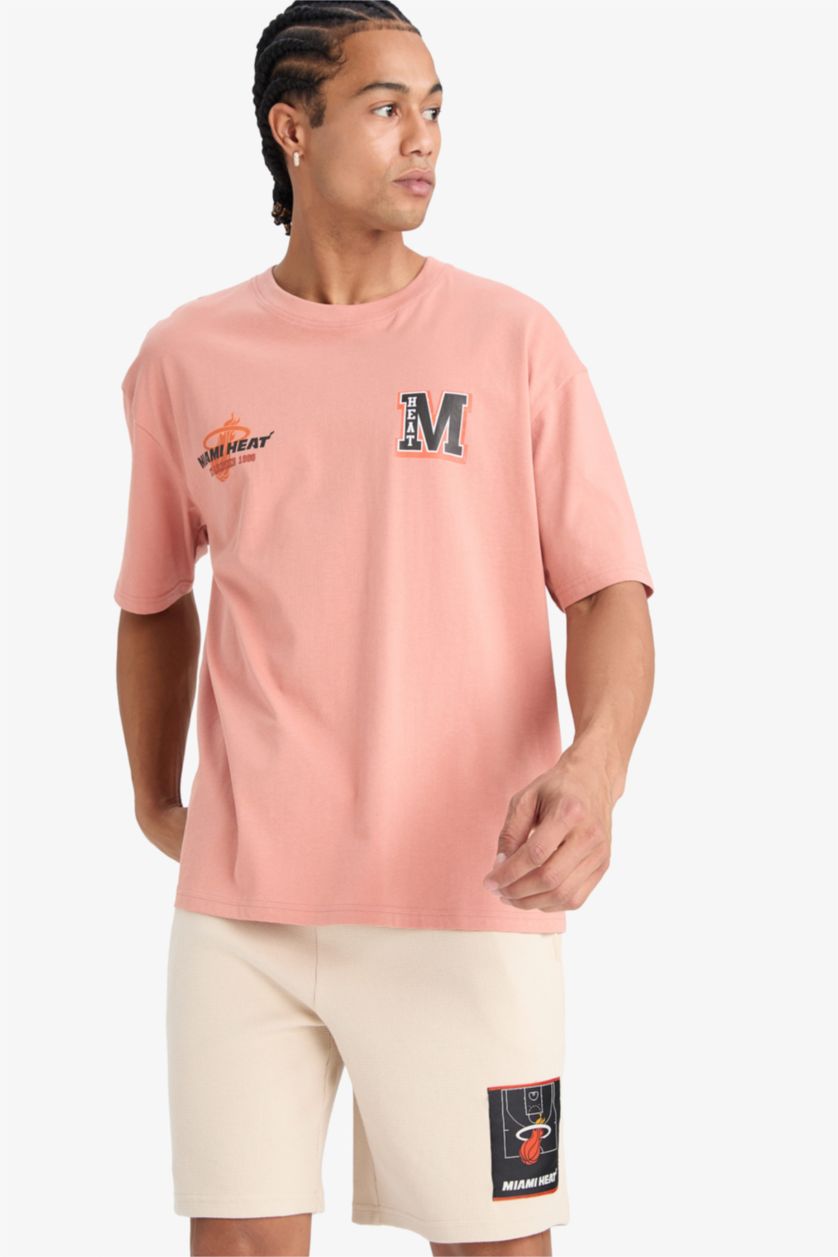 MAN Rose DeFactoFit NBA Miami Heat Oversize Fit T-Shirt
