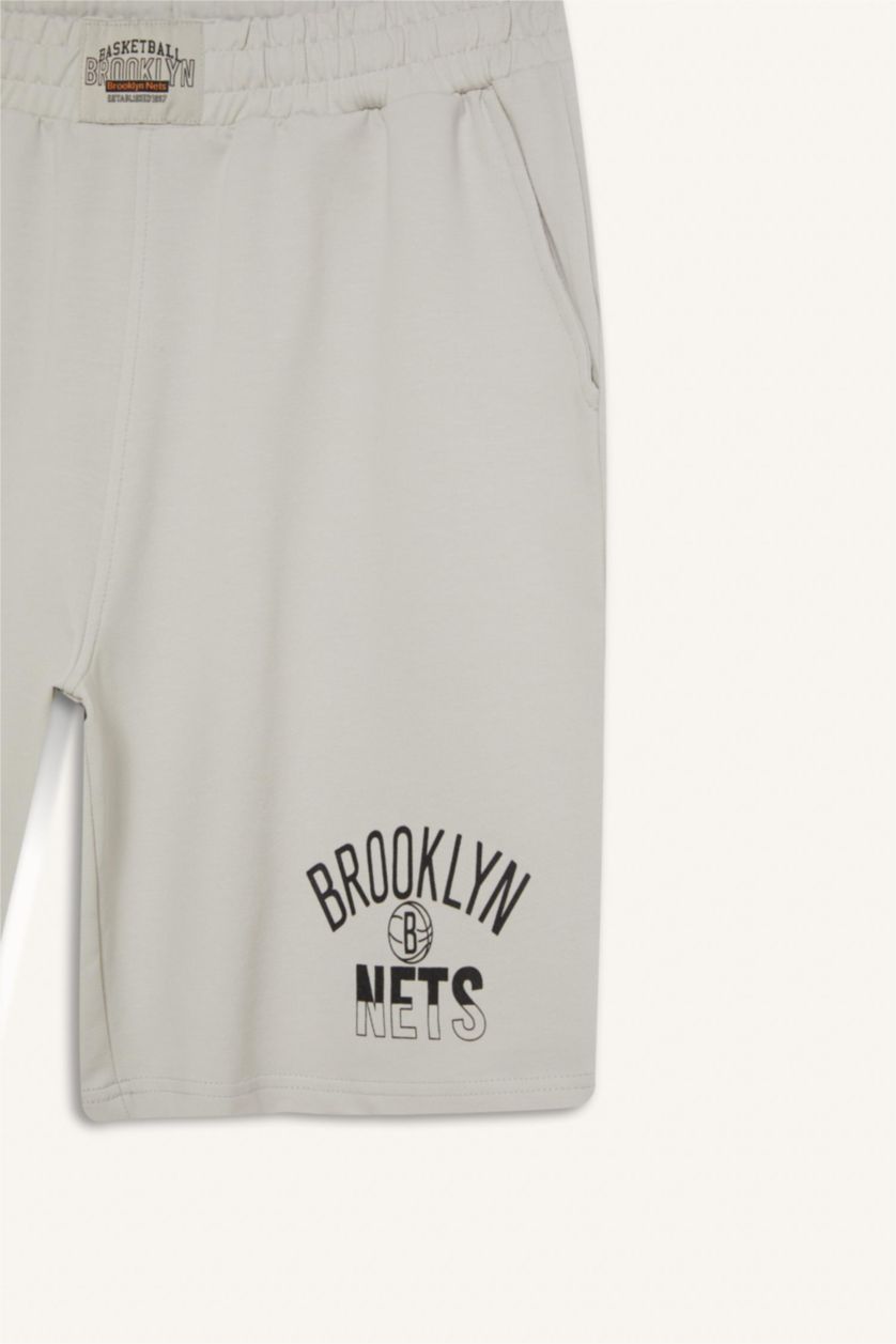MAN Stone DeFactoFit NBA Brooklyn Nets Standard Fit Shorts
