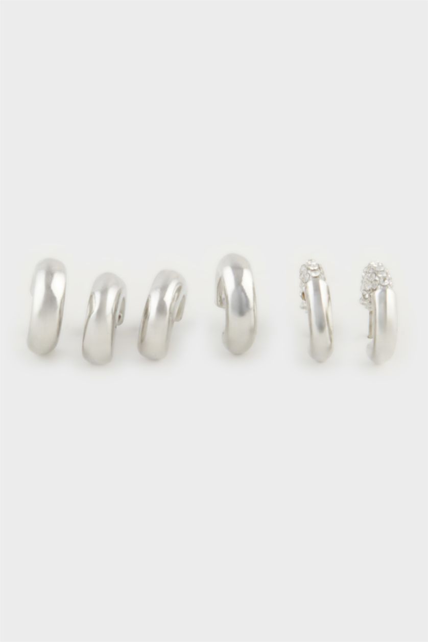 Kadın Gümüş Kadın 3'lü Silver Küpe