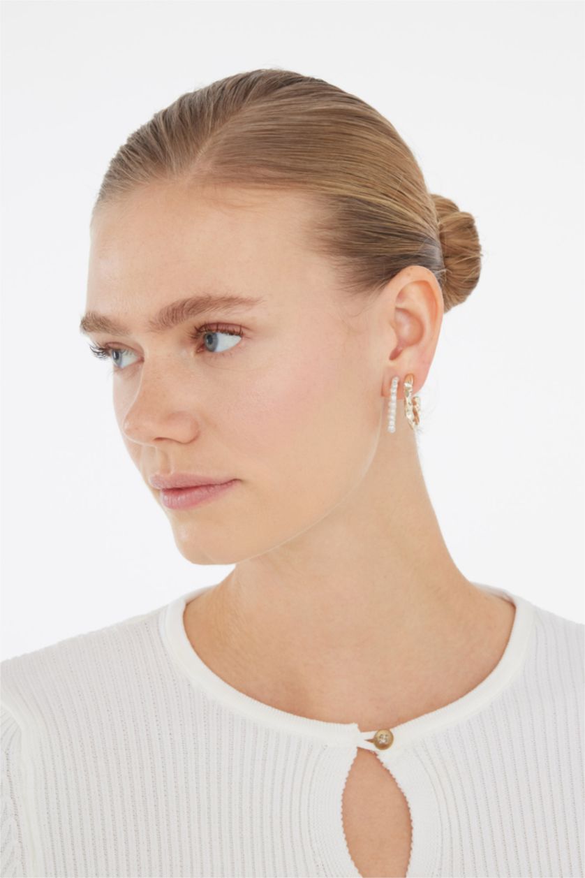 Kadın Altın Kadın 3'lü Gold Küpe