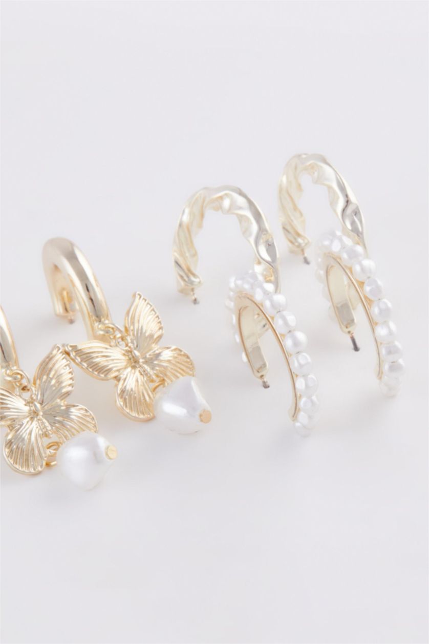 Kadın Altın Kadın 3'lü Gold Küpe