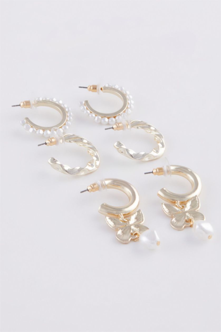 Kadın Altın Kadın 3'lü Gold Küpe