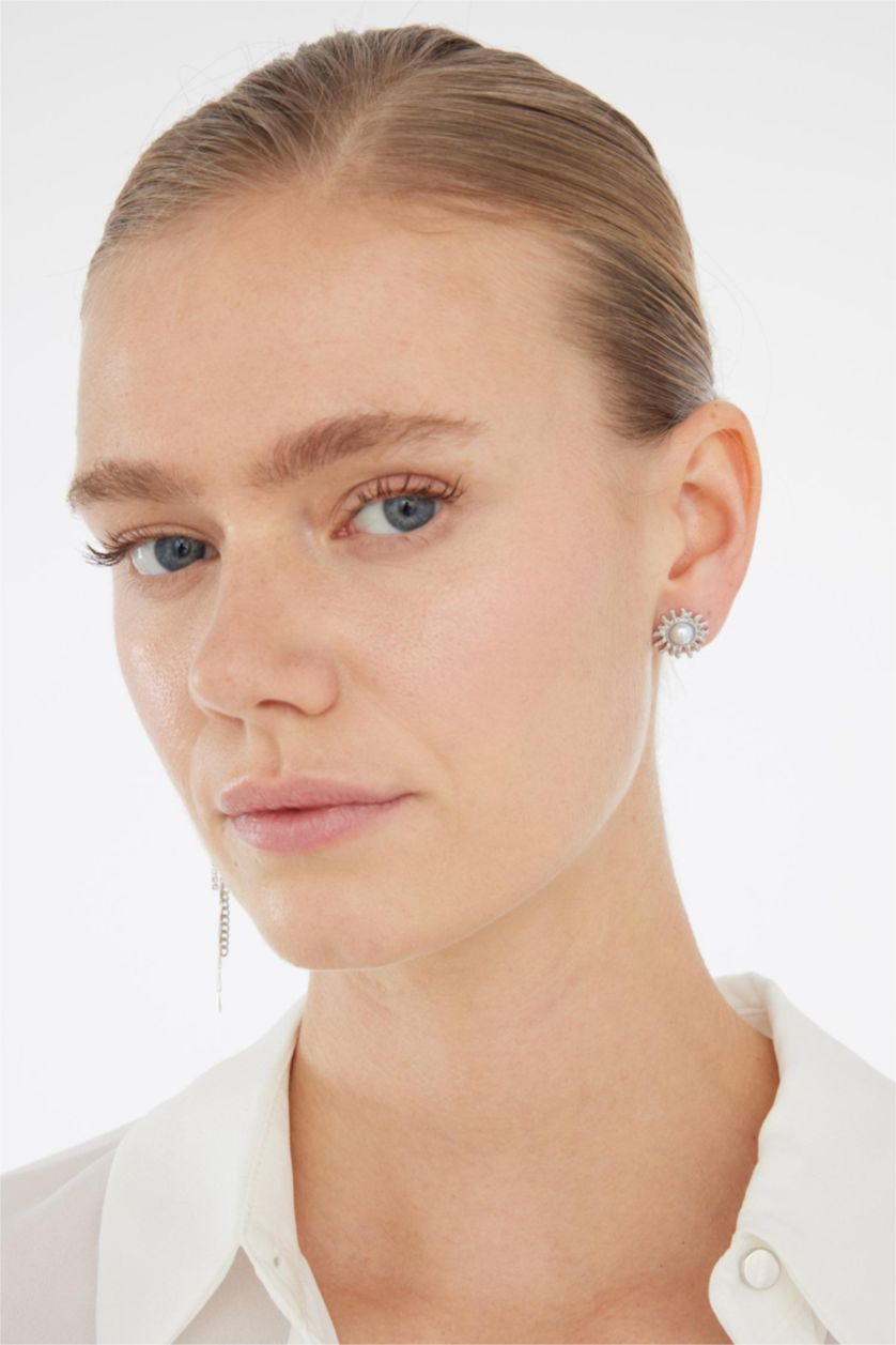 Kadın Gümüş Kadın 2'li Silver Küpe