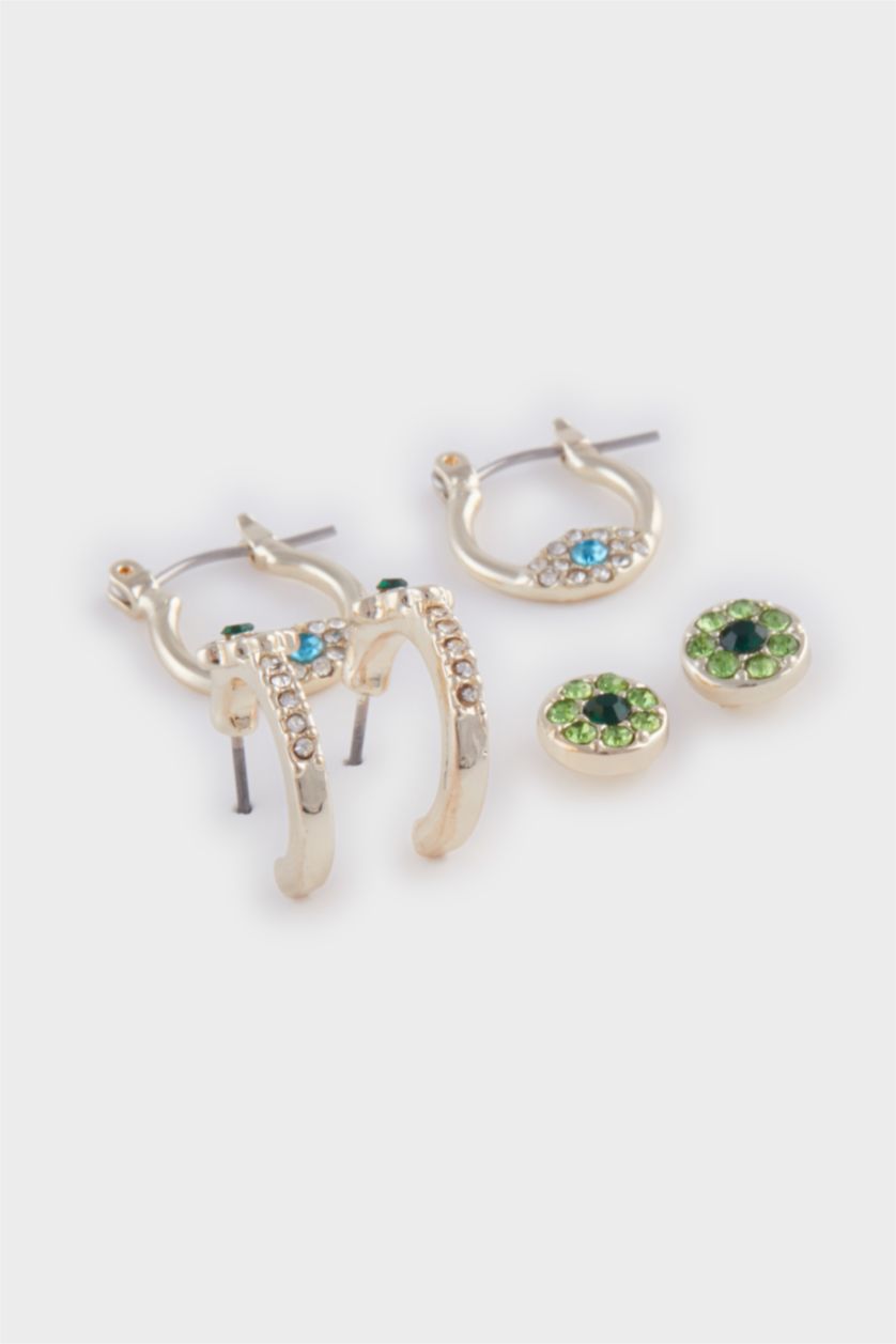 نساء Altın حلق نسائي ذهبي - 3 قطع