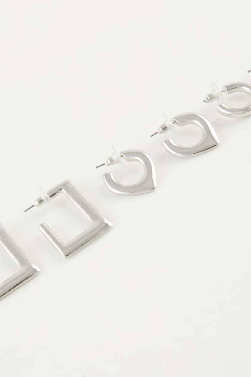 WOMAN Gümüş Woman 3 Piece Silver Earrings