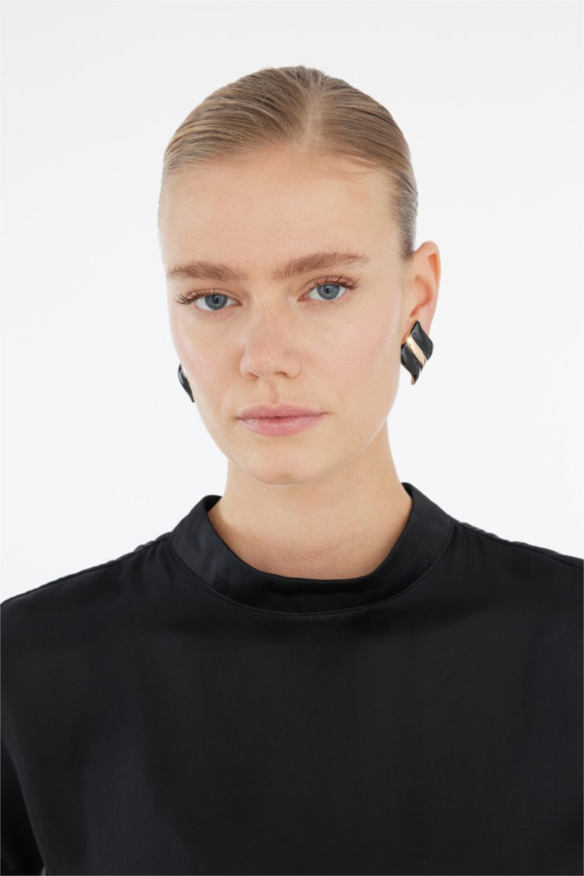 Женщины Разноцветный Женские серьги, черные и золотые