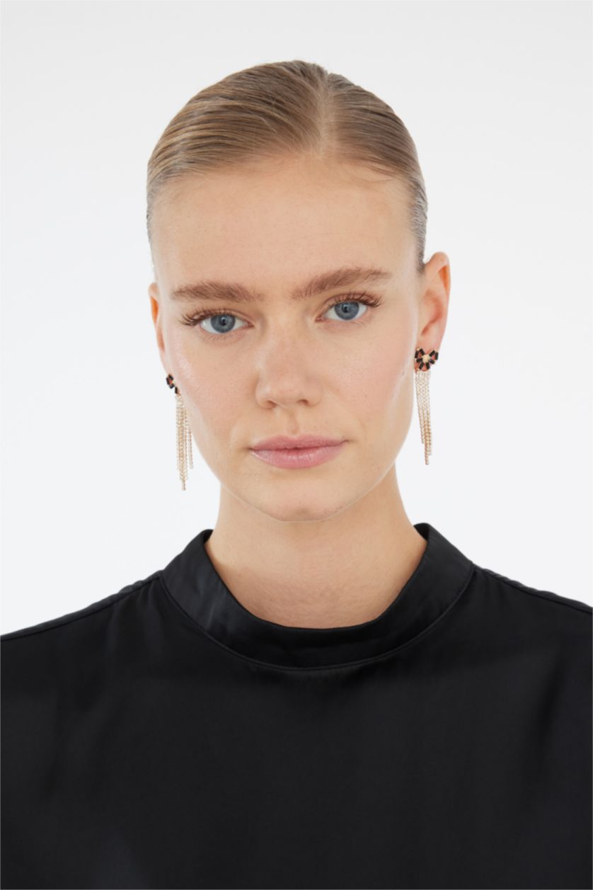 FEMME Karma Boucles d'oreilles pendantes dorées pour femme