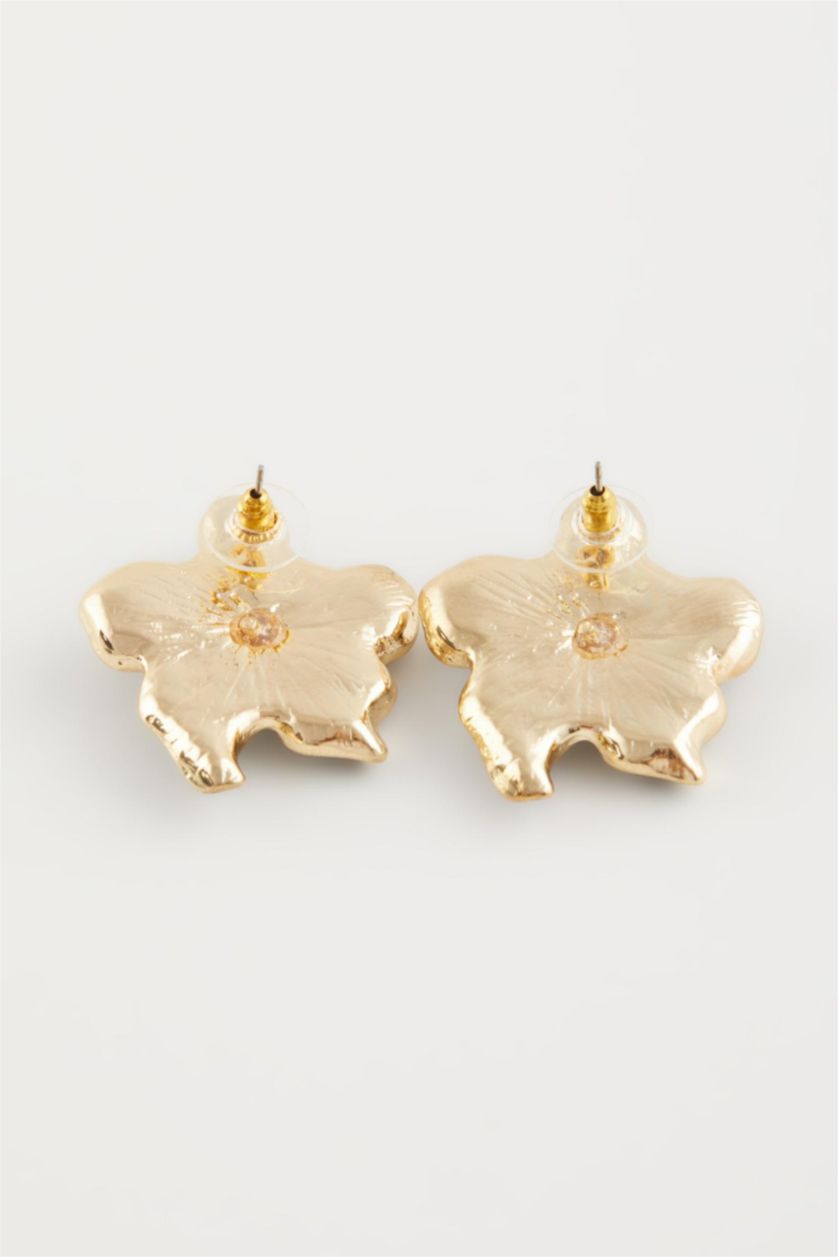 Kadın Karma Kadın Siyah Çiçek Detaylı Küpe