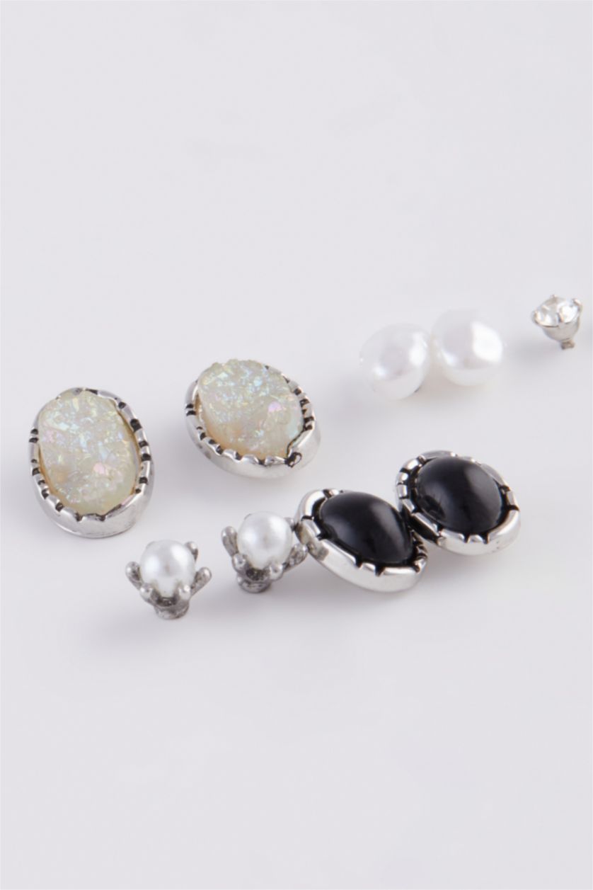 Woman Karma Woman 6 Piece Stone Silver Earrings