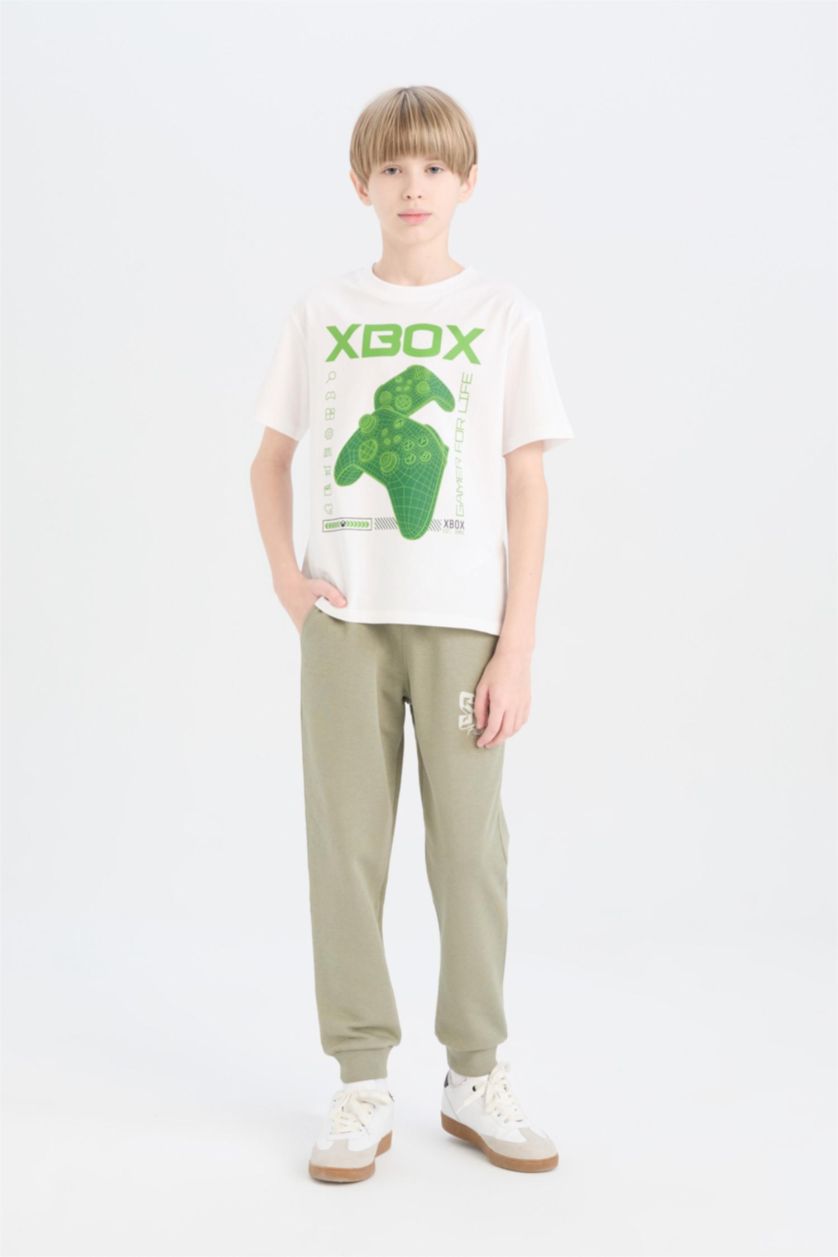 Erkek Çocuk - Genç Erkek Beyaz Xbox Bisiklet Yaka Kısa Kollu Tişört Erkek Çocuk