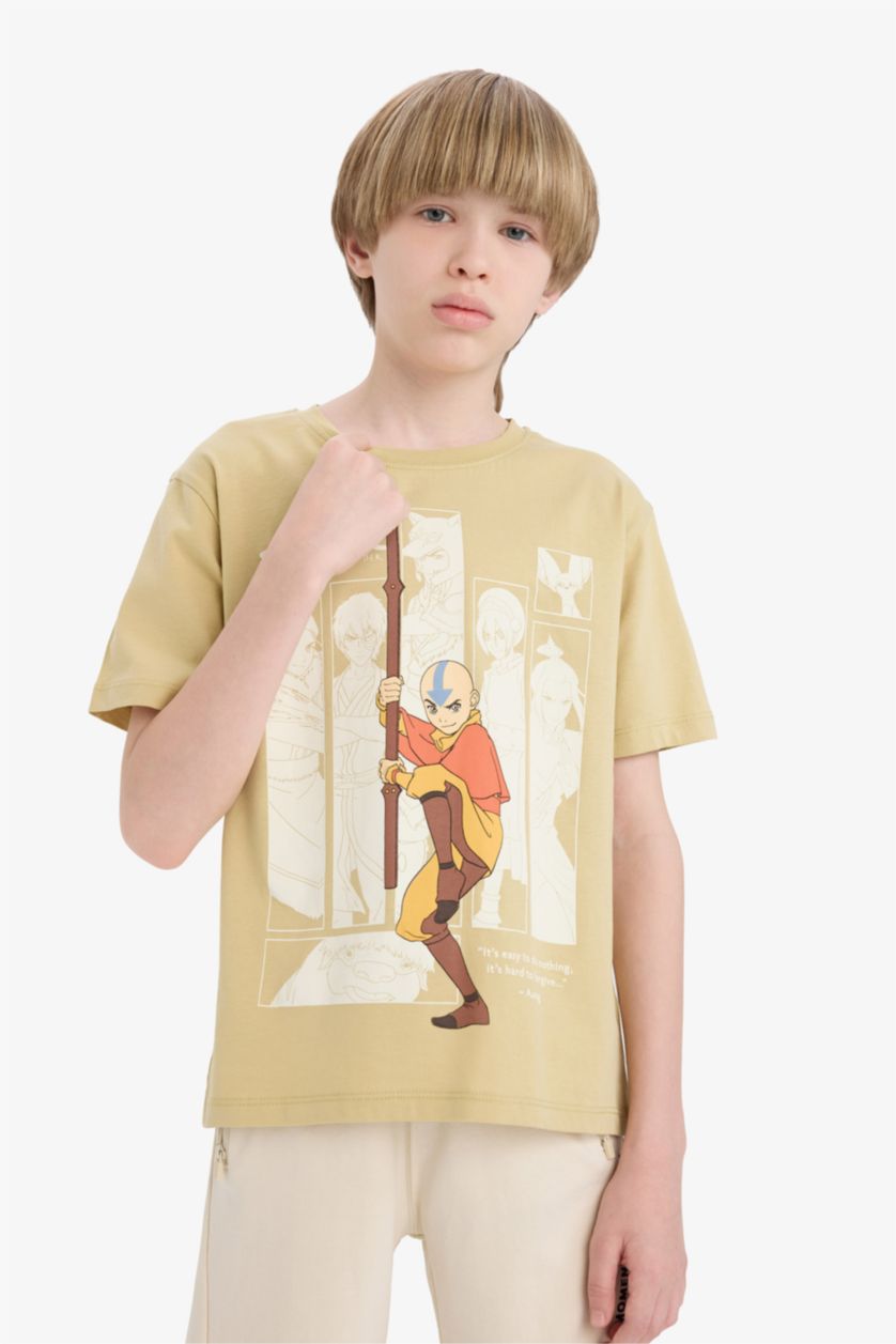 Boys & Teens Lıght Mustard Boy Avatar the Last Airbender Crew Neck T-Shirt