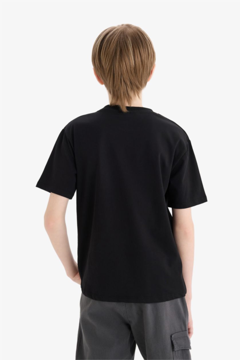 Boys & Teens Black Boy Fast & Furious New Regular Fit Crew Neck T-shirt