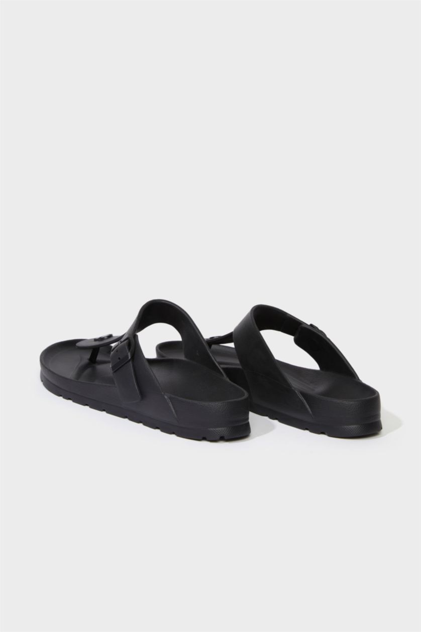 Erkek Siyah Erkek Düz Taban Eva Parmak Arası Terlik