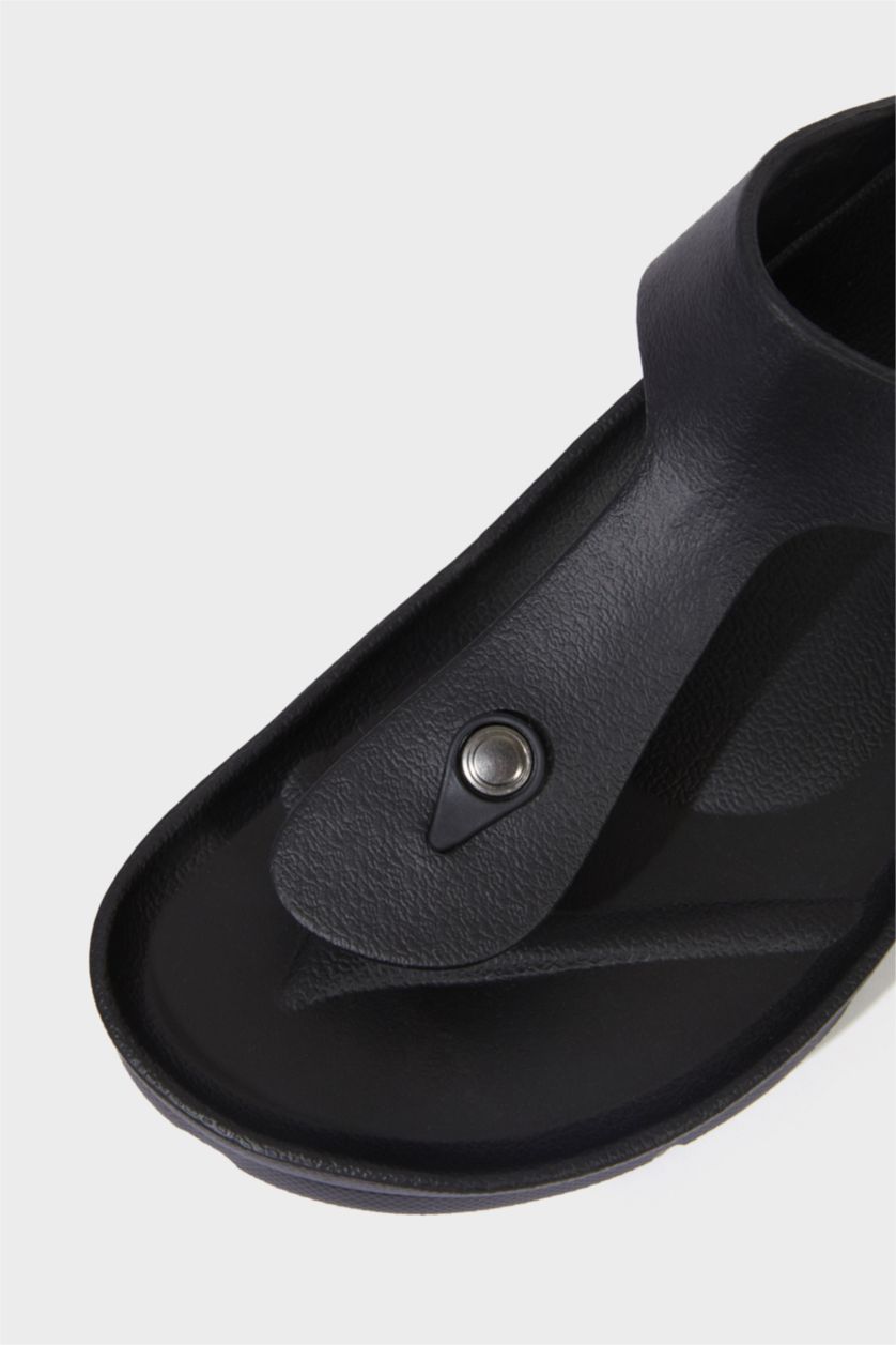 Erkek Siyah Erkek Düz Taban Eva Parmak Arası Terlik