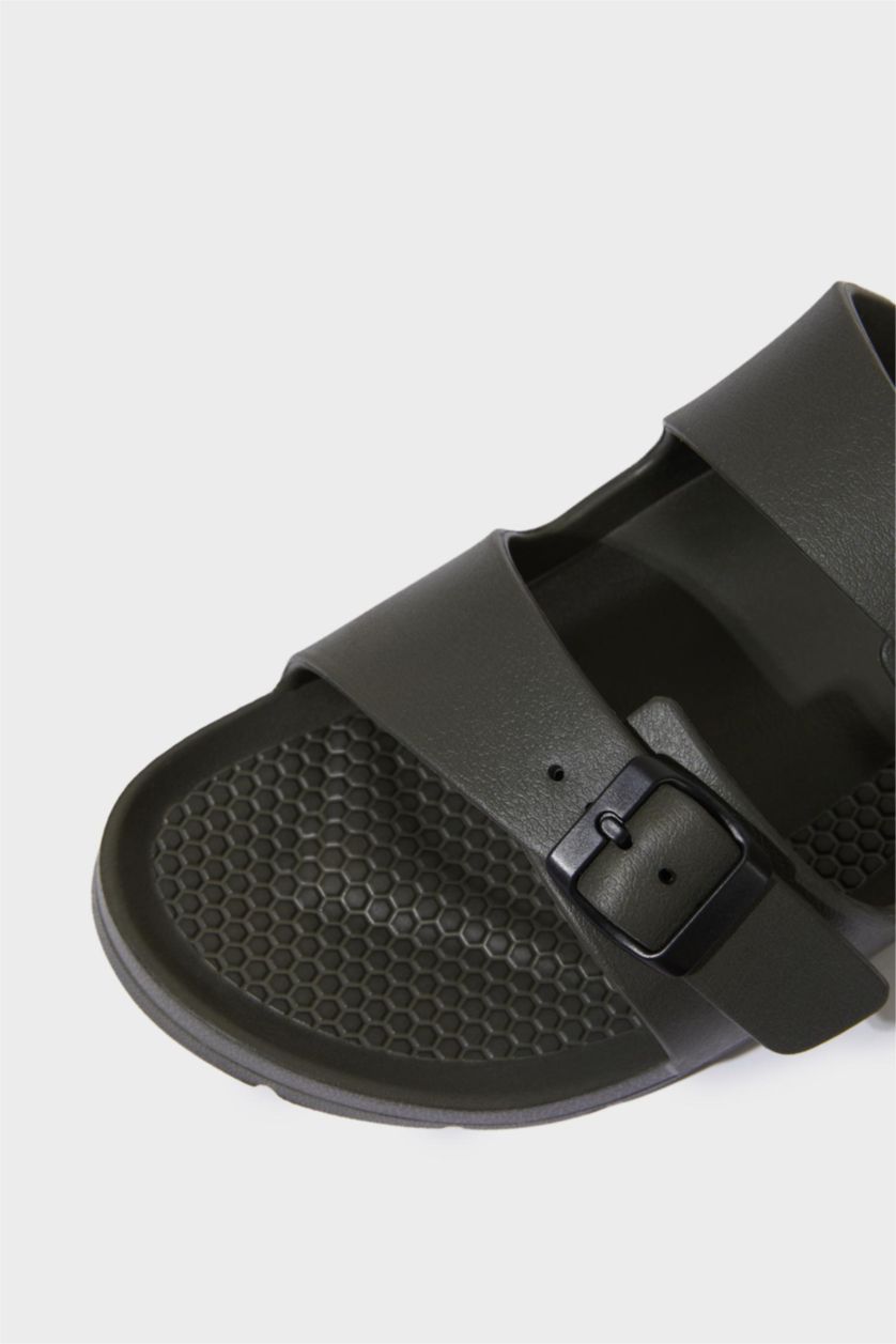 رجال كاكي شبشب رجالي إيفا بكعب مسطح بشريط مزدوج