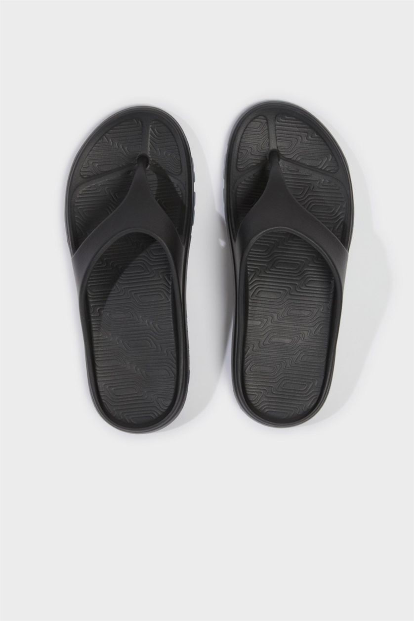 Erkek Siyah Erkek Düz Taban Eva Terlik