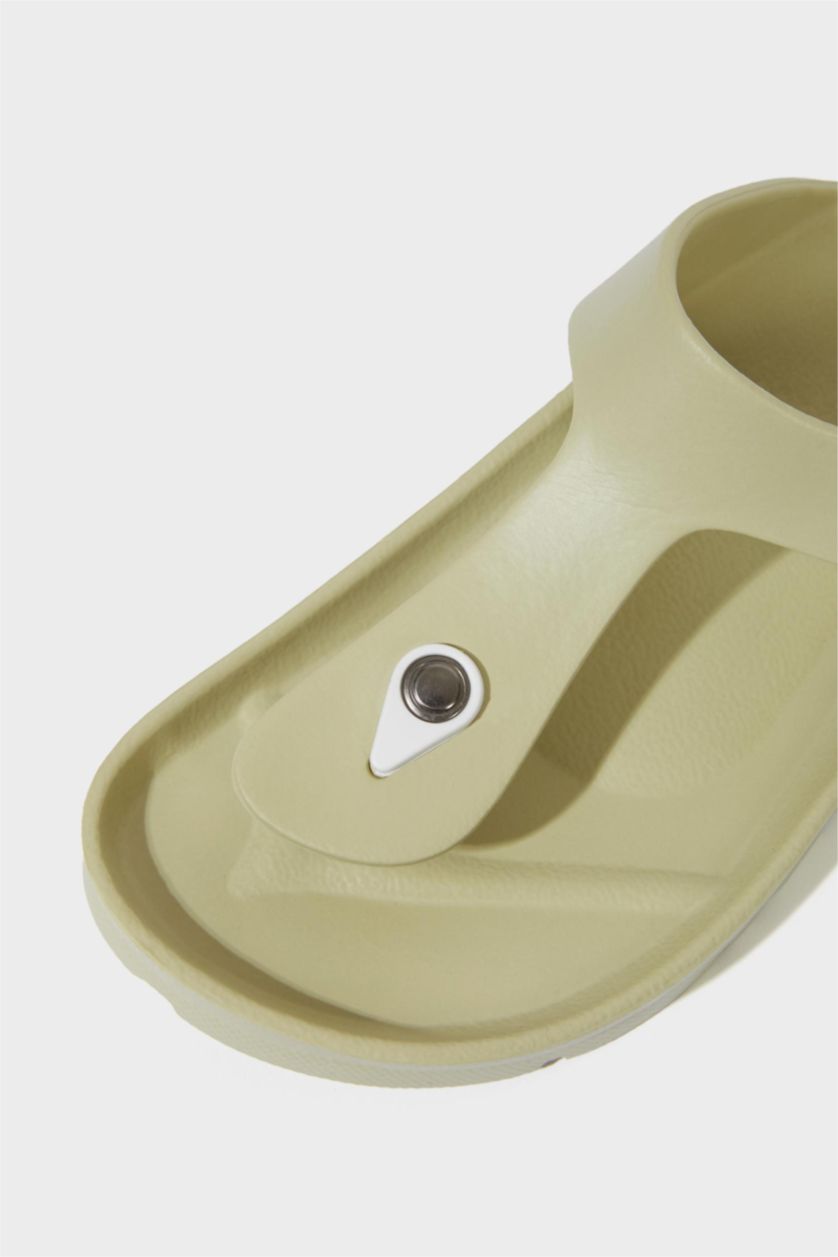 نساء زيتوني شبشب نسائي إيفا بكعب مسطح