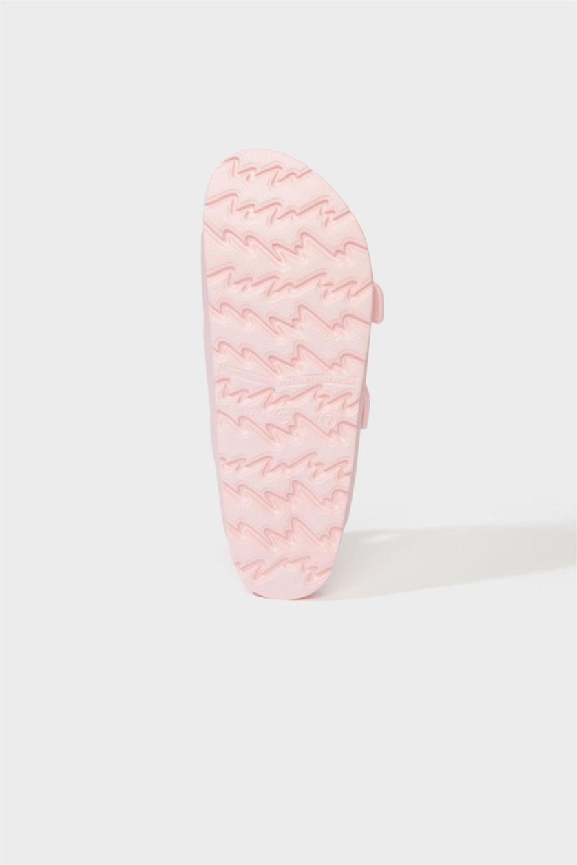 Kadın Açık Pembe Kadın Düz Taban Çift Bantlı Eva Terlik