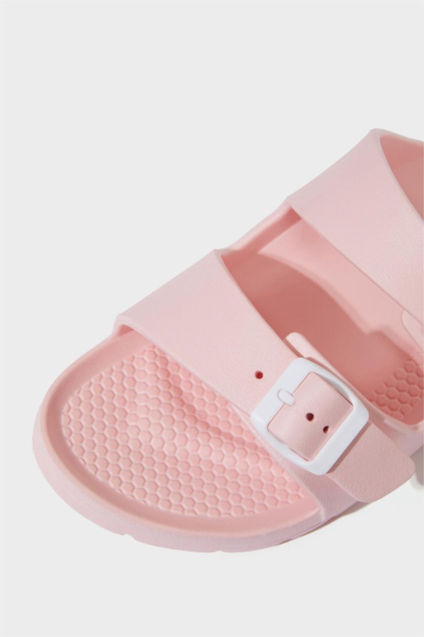 Kadın Açık Pembe Kadın Düz Taban Çift Bantlı Eva Terlik