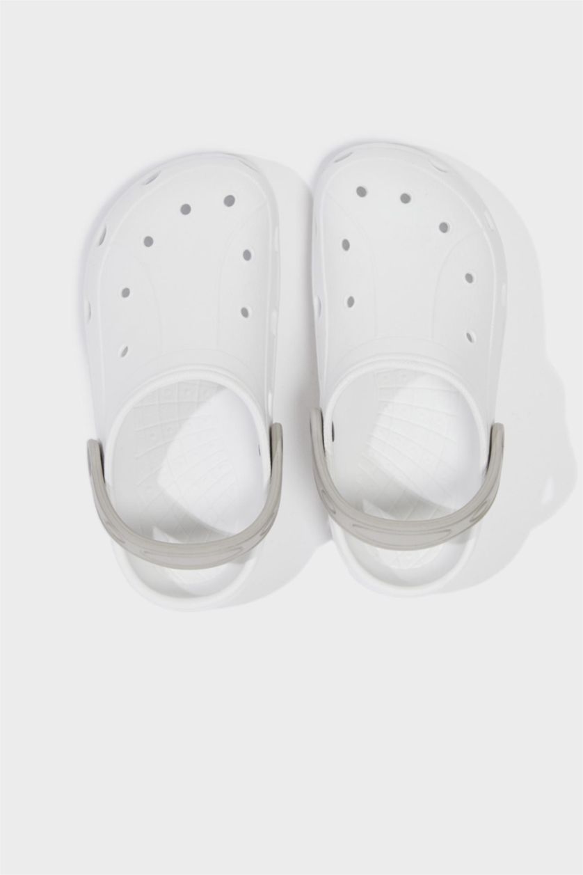 Erkek Çocuk - Genç Erkek Beyaz Düz Taban Eva Sandalet Erkek Çocuk