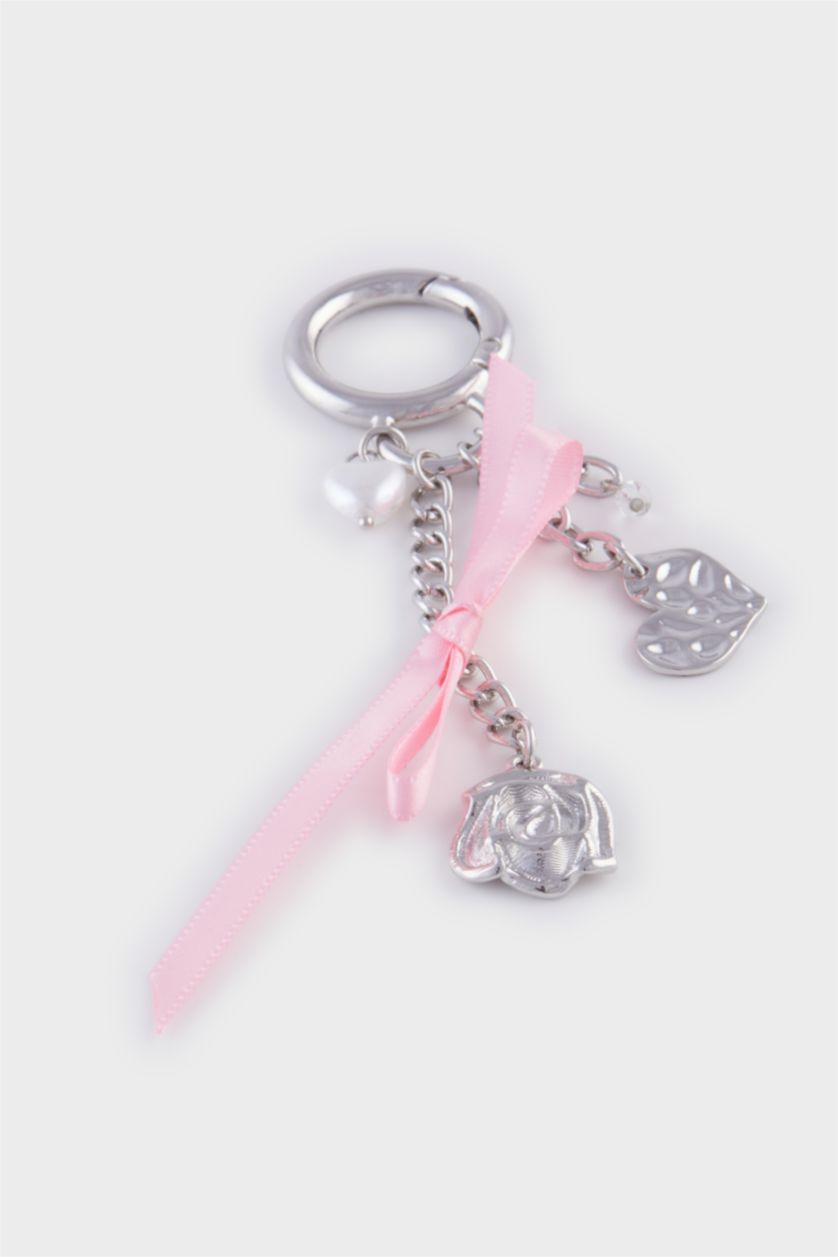 FEMME Gümüş Porte-clés charm en métal argenté pour femme