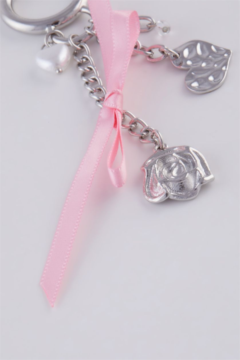 FEMME Gümüş Porte-clés charm en métal argenté pour femme