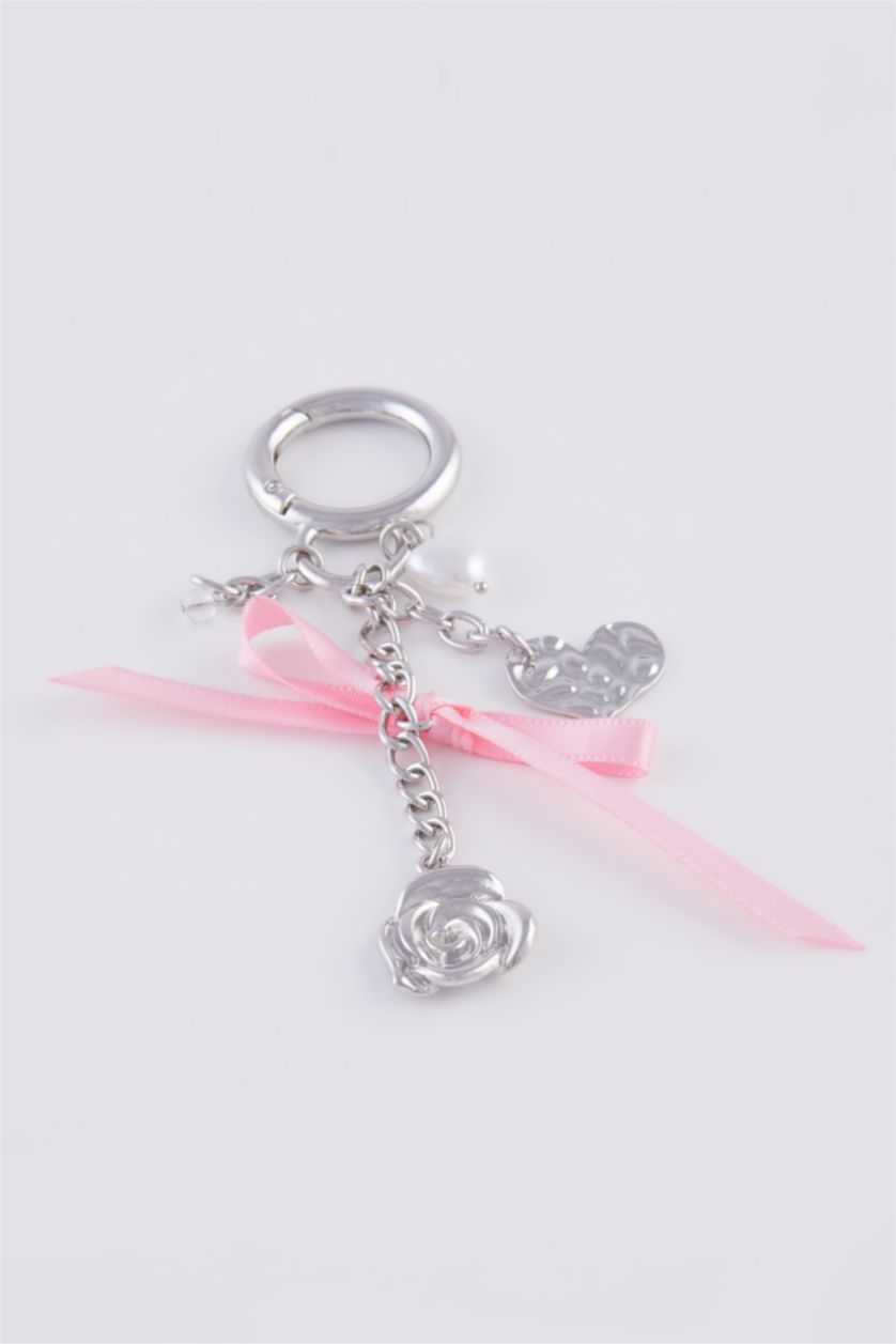 FEMME Gümüş Porte-clés charm en métal argenté pour femme