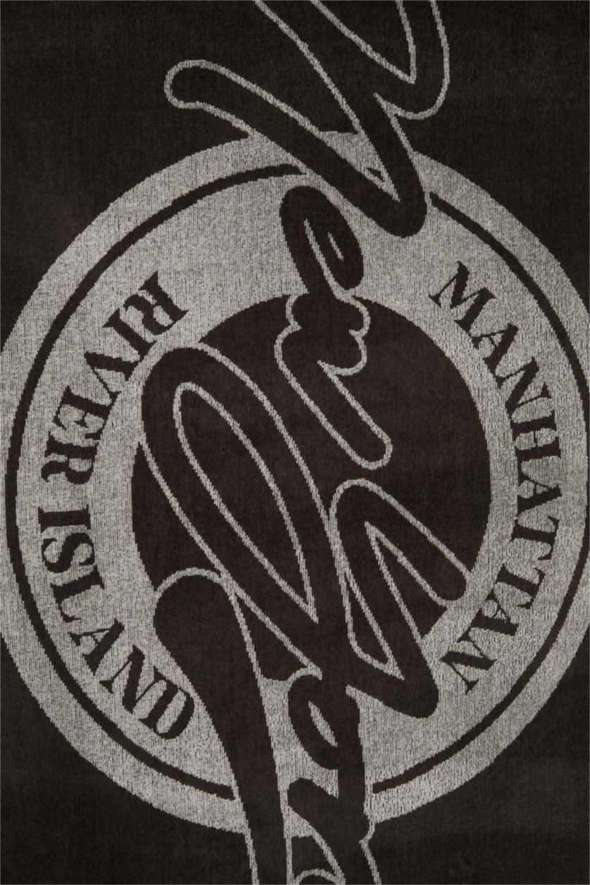 Erkek Siyah Pamuklu Plaj Havlusu