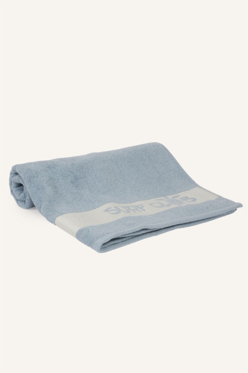 Men Green Slogan Cotton Towel