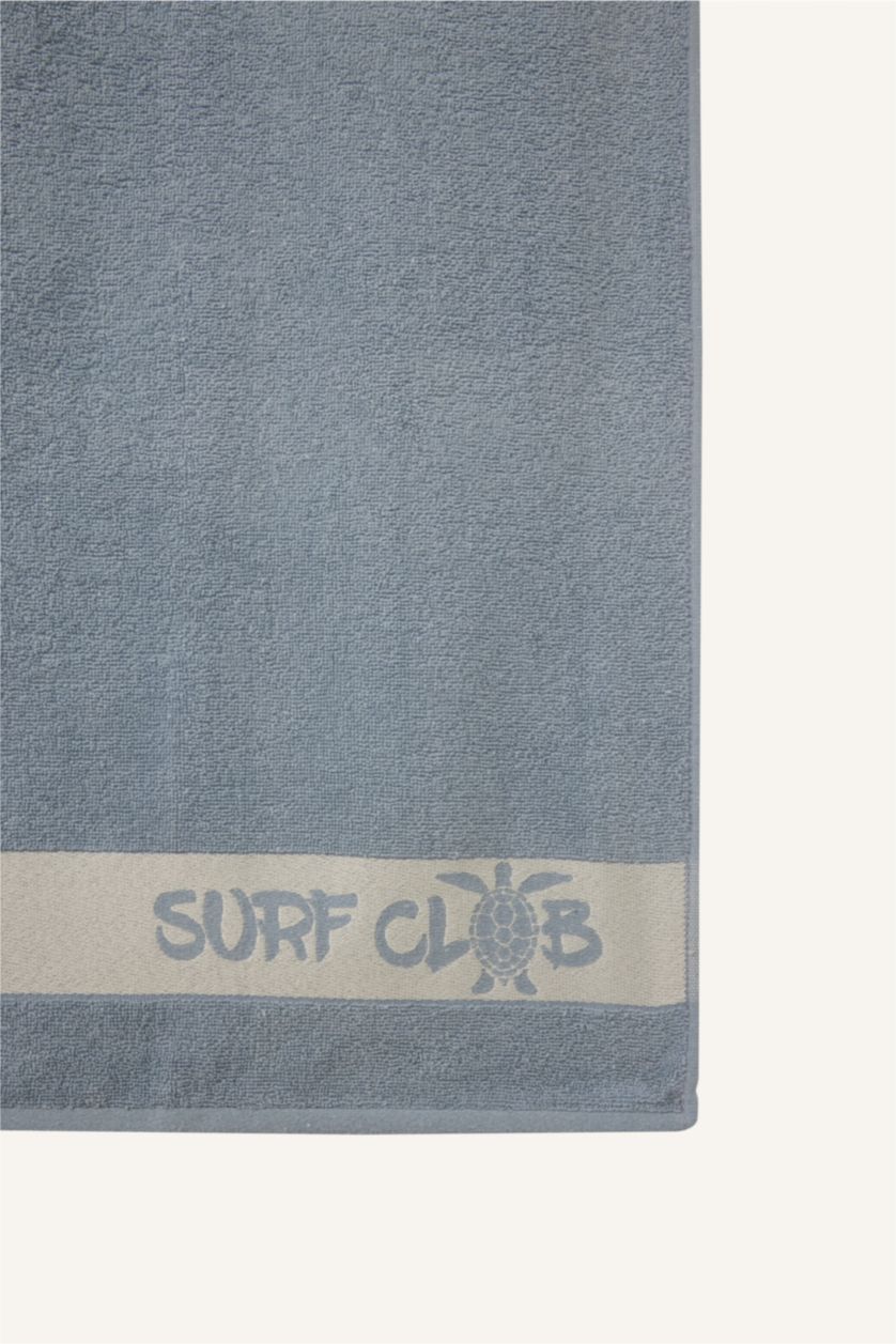 Men Green Slogan Cotton Towel