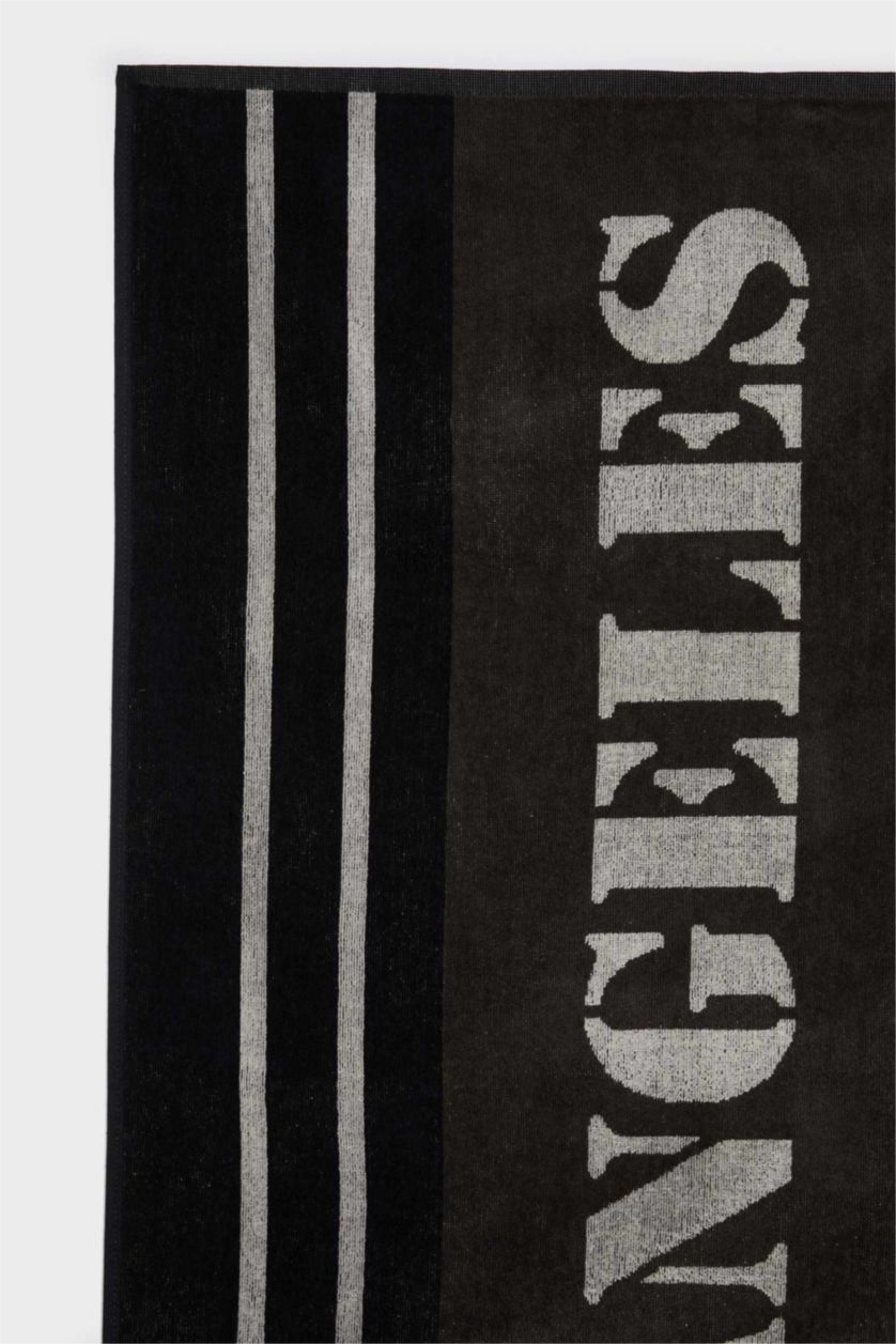 Erkek Siyah Erkek Pamuklu Plaj Havlusu