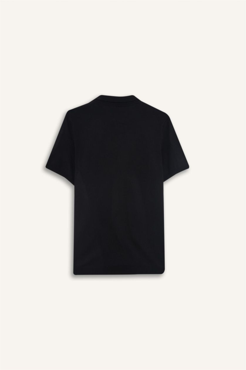 MAN Black Standard Fit Knitwear Short Sleeve Polo T-Shirt